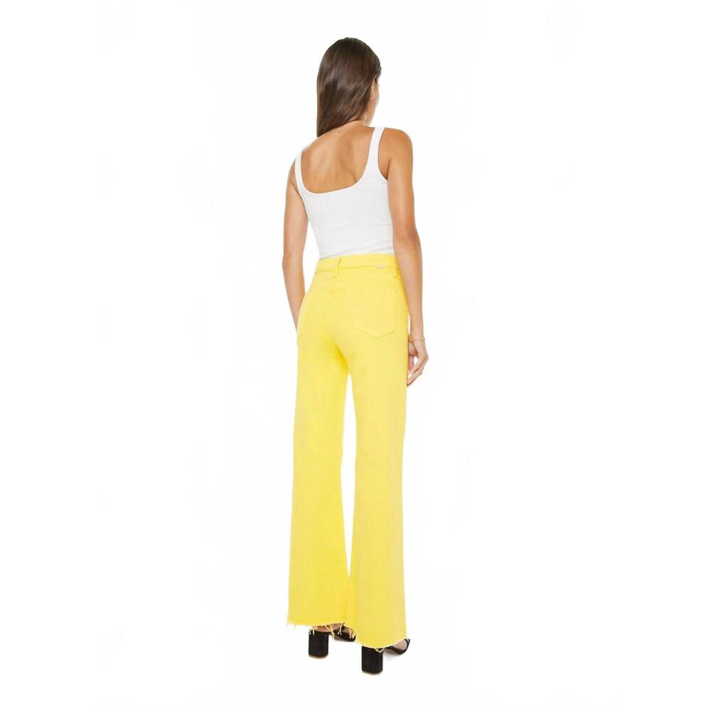 MOTHER Bright Yellow High-Rise Wide Leg Jeans - Picture 3 of 4